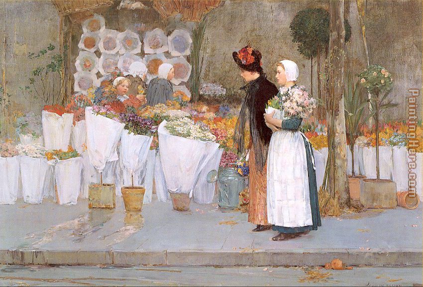 childe hassam At the Florist